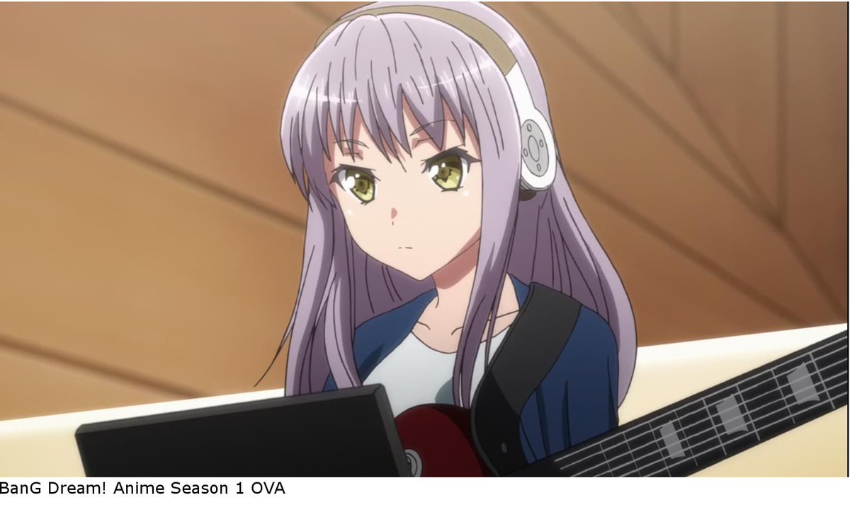 Bandori Broth While It Is Never Mentioned In Game The Bang Dream Anime Ova Shows That Yukina Knows How To Play Guitar And Uses One When Composing Music For Roselia T Co Gm87itg4re