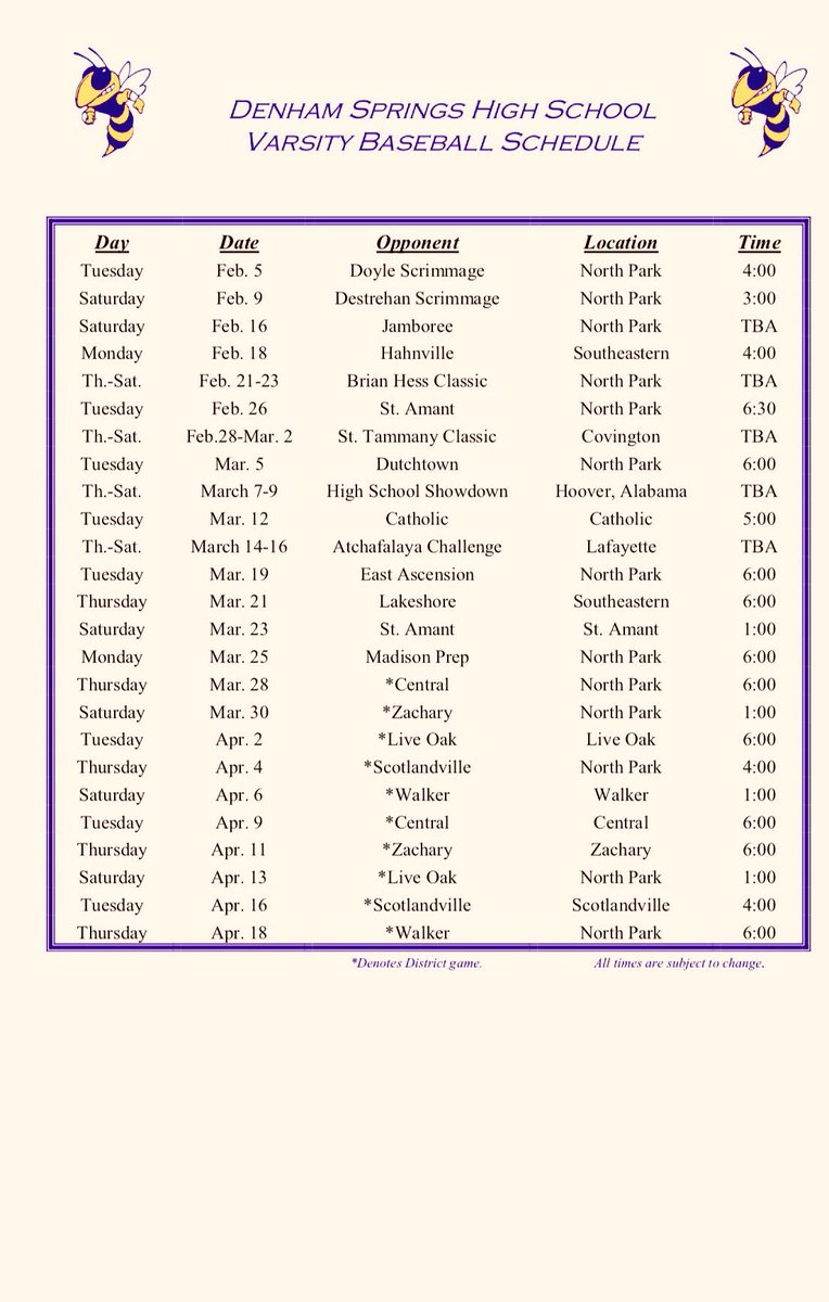 CoachCarroll25's tweet photo. We have our first home game tonight at 7:00 @ North Park! Yall come out and support your Yellow Jackets. Also, here is our Varsity Schedule, make as many as yall can!! #HopToo #HaGetOnThatField #RoadToSulphur https://t.co/RpabJiEe5J