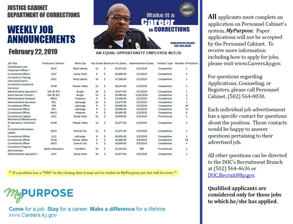 KYCorrections's tweet photo. #KYDOC weekly job announcements - Apply today! Visit https://t.co/FpLPntJDsl or email DOC.Recruit@ky.gov for more information. #KYDOCCAREERS #MakeCourageYourCareer
*Please Share* https://t.co/cLIGjjI4BI