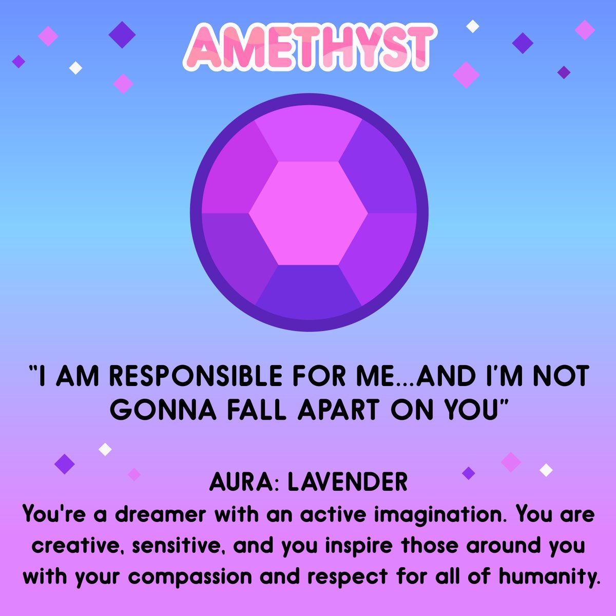cartoonnetwork's tweet photo. Tag someone who has a February gemstone! 💜✨ Check back every month for a new #GemoftheMonth! https://t.co/4GVGbWJy6R