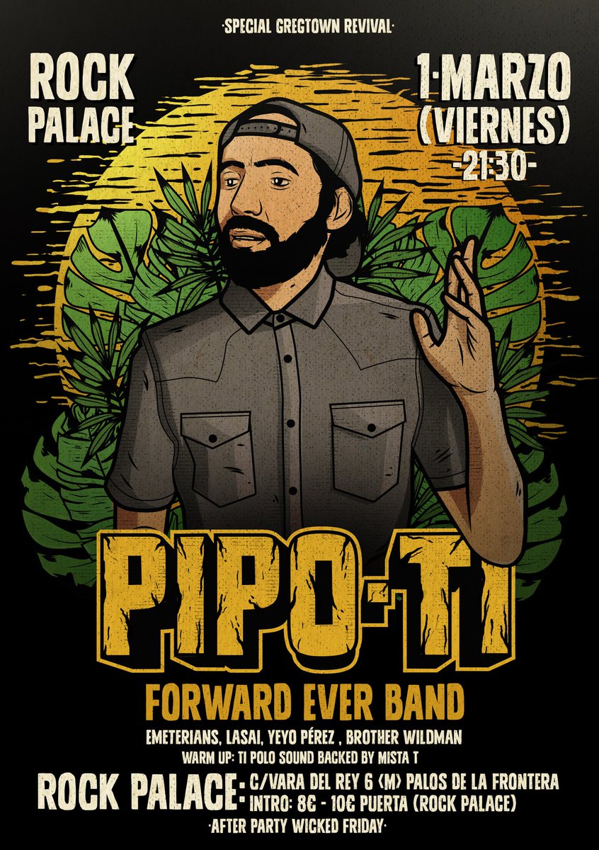 Pipotimusic's tweet photo. Recuerda 🔥🔥🔥
Sólo queda una semana para el show en @RockPalace MADRID 🙌
Y vienen @Emeterians , @LasaiMuzzik , @yeyo_perez , @BrotherWildman y warm up de #ti_polosound ls #MistaT @ChaliceSound .
After Party de #wickedfridays por @Unity__Sound con @CrossfyahSound #onelovenight https://t.co/DPq2DxC9Ua