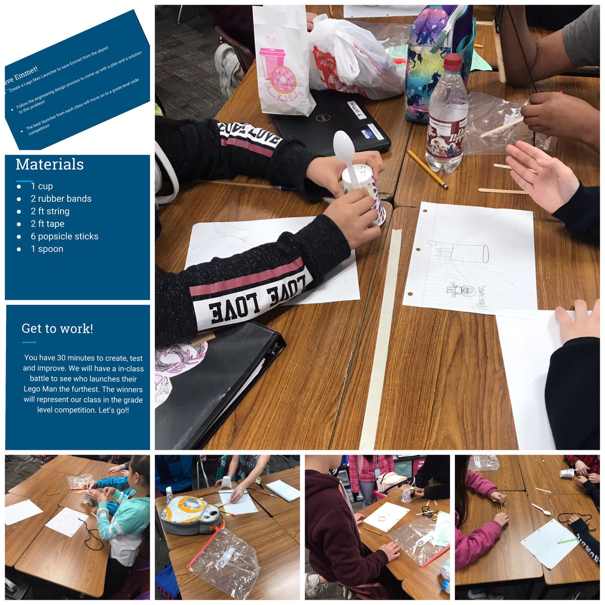 mswigginsclass's tweet photo. STEM day challenge... Save Emmet Challenge.  So much fun! @SheldonISD @RoyalwoodLions https://t.co/0fKtWqF8g4