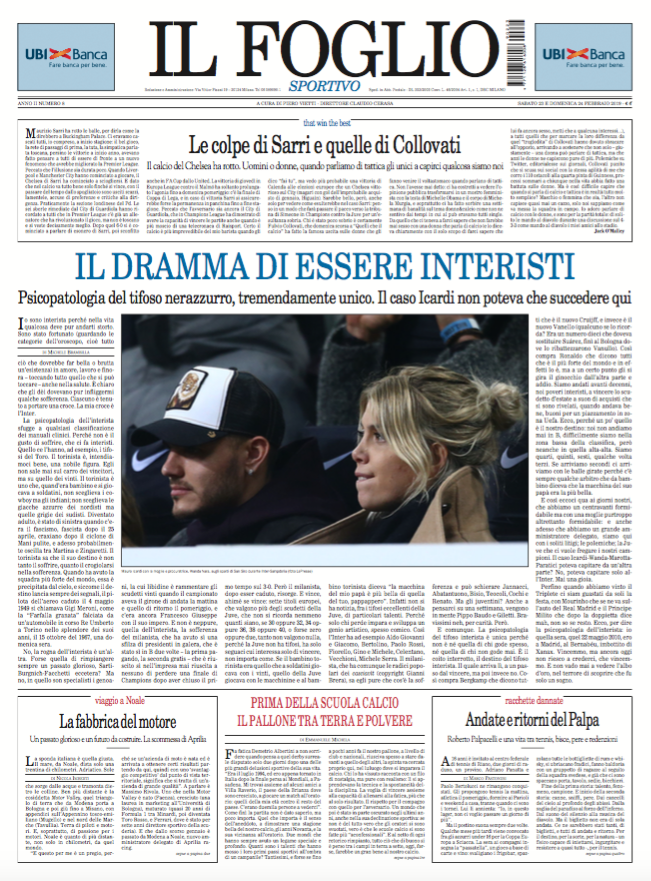 ilfoglio_it's tweet photo. Come ogni sabato, in edicola con il Foglio del weekend, c'è Il Foglio Sportivo. Oggi con @MichiBrambilla @LeleMichela Marco Pastonesi @Nimberti @AleBonan @mauroberruto @jack_omalley per parlare di Inter, moto, tennis, oratori e tanto altro. Leggetelo qui https://t.co/gwGpMff0zD https://t.co/LDy0G8bs3H