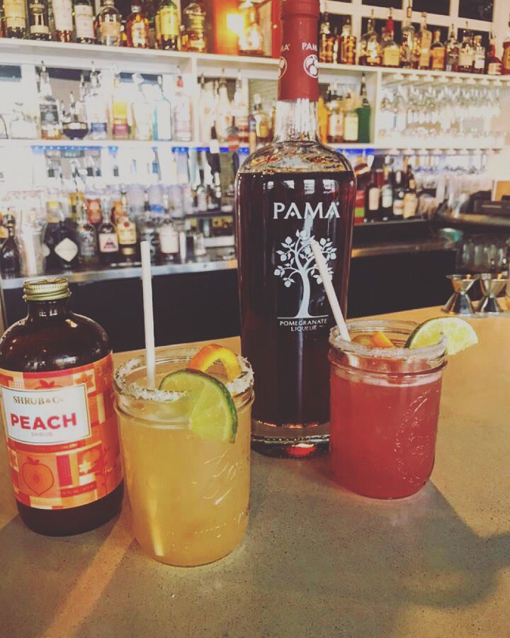 BeviBistro's tweet photo. Today is National Margarita Day! Try one of our homemade peach or pomegranate margarita’s! 
Who is ready tomorrow for the Village Bar Crawl? I know we are! We have some amazing drink specials and a DJ to get the night started!  #margs #nationalmargaritaday #bevibistro https://t.co/r83uhP1eHW