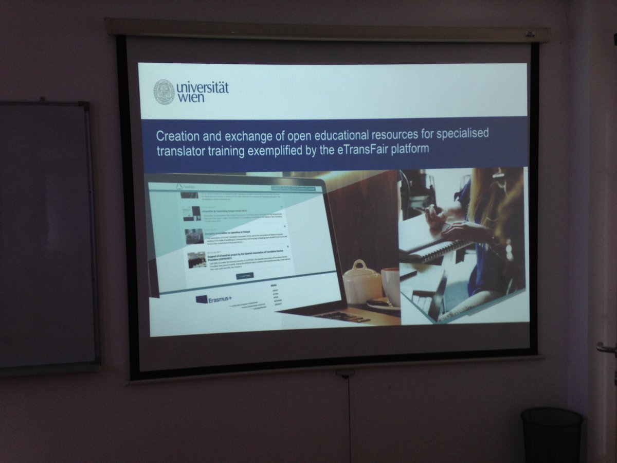 UniVieTrans's tweet photo. Die Ausarbeitung und Evaluation von #elearning-Unterlagen in der #Fachübersetzung-Ausbildung stand im Zentrum eines Vortrags zum Projekt #eTransFair bei der internationalen Konferenz "From Theory to Practice in Language for Specific Purposes" #LSP #LSPTeaching 2019 in #Zagreb. https://t.co/6xqsEemHKQ