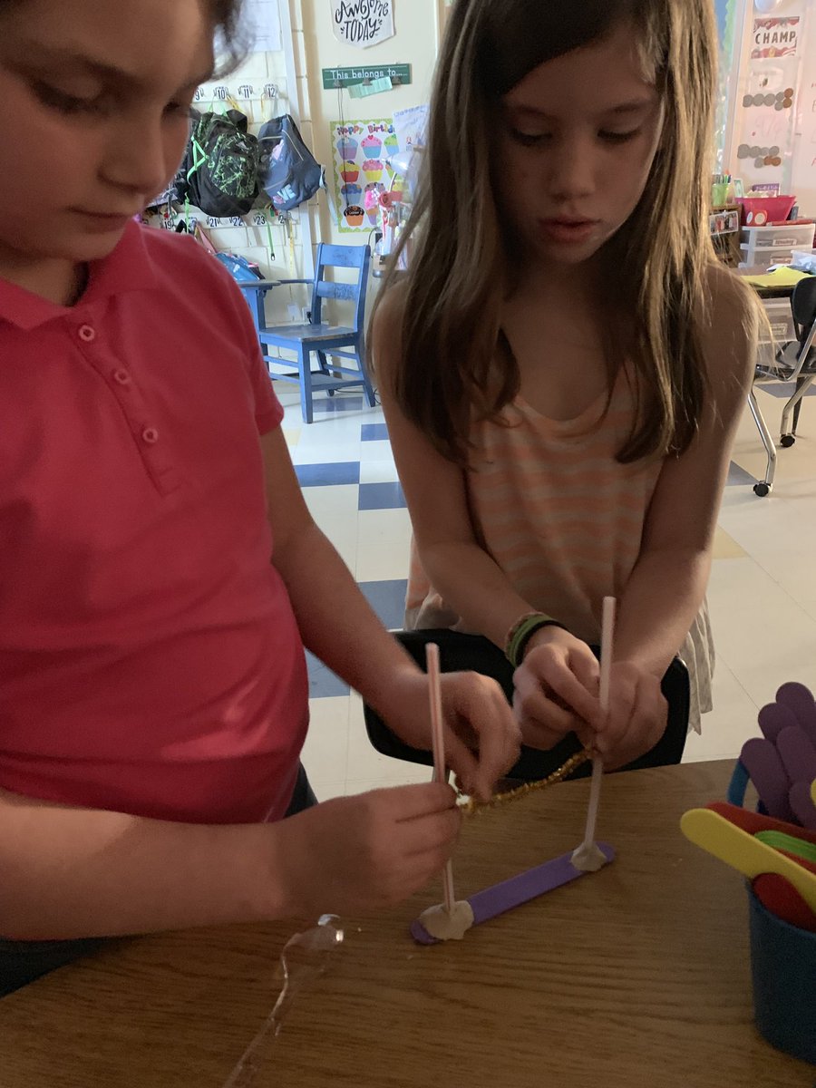 mslaurenstroud's tweet photo. When we spend indoor recess doing some #stem building goal post for our paper footballs from @PEbytheSEA #funfriday #NHCSCHAT #pvttchat https://t.co/eTnJoMtYrv