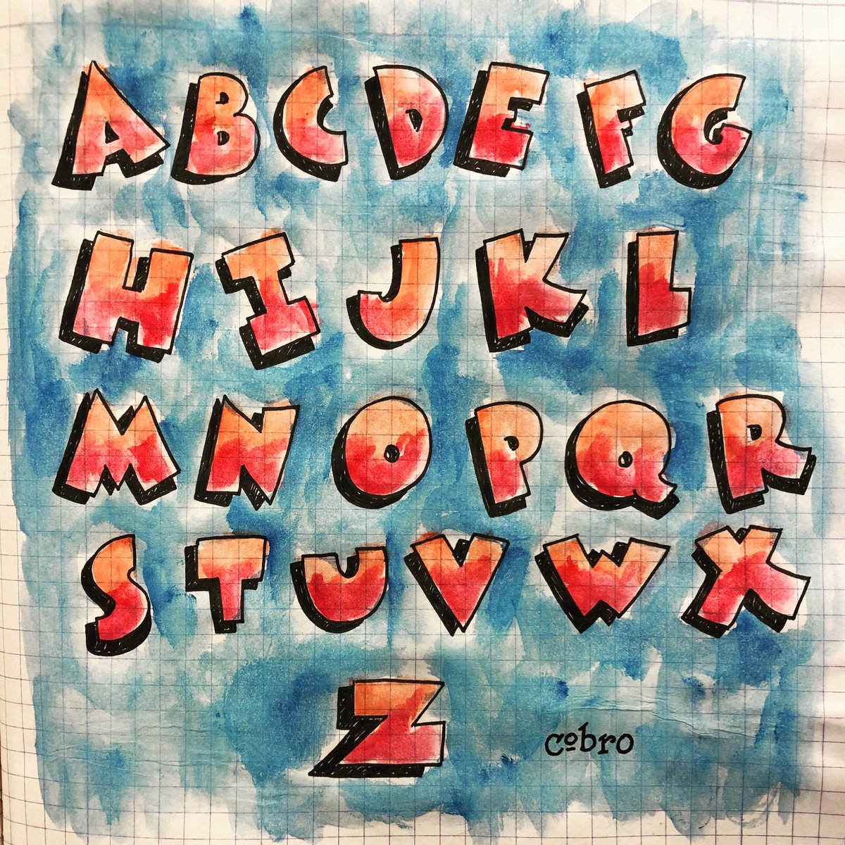 Some lettering fun for a Friday afternoon. Ink and watercolor. #illustration #illustratedletter #handdrawn #freehand #art #handdrawnletters #letterforms #letters #handlettering #vintagelettering #type #lettering #handtype #typeinspired #typeinspiration #typelove #typegang