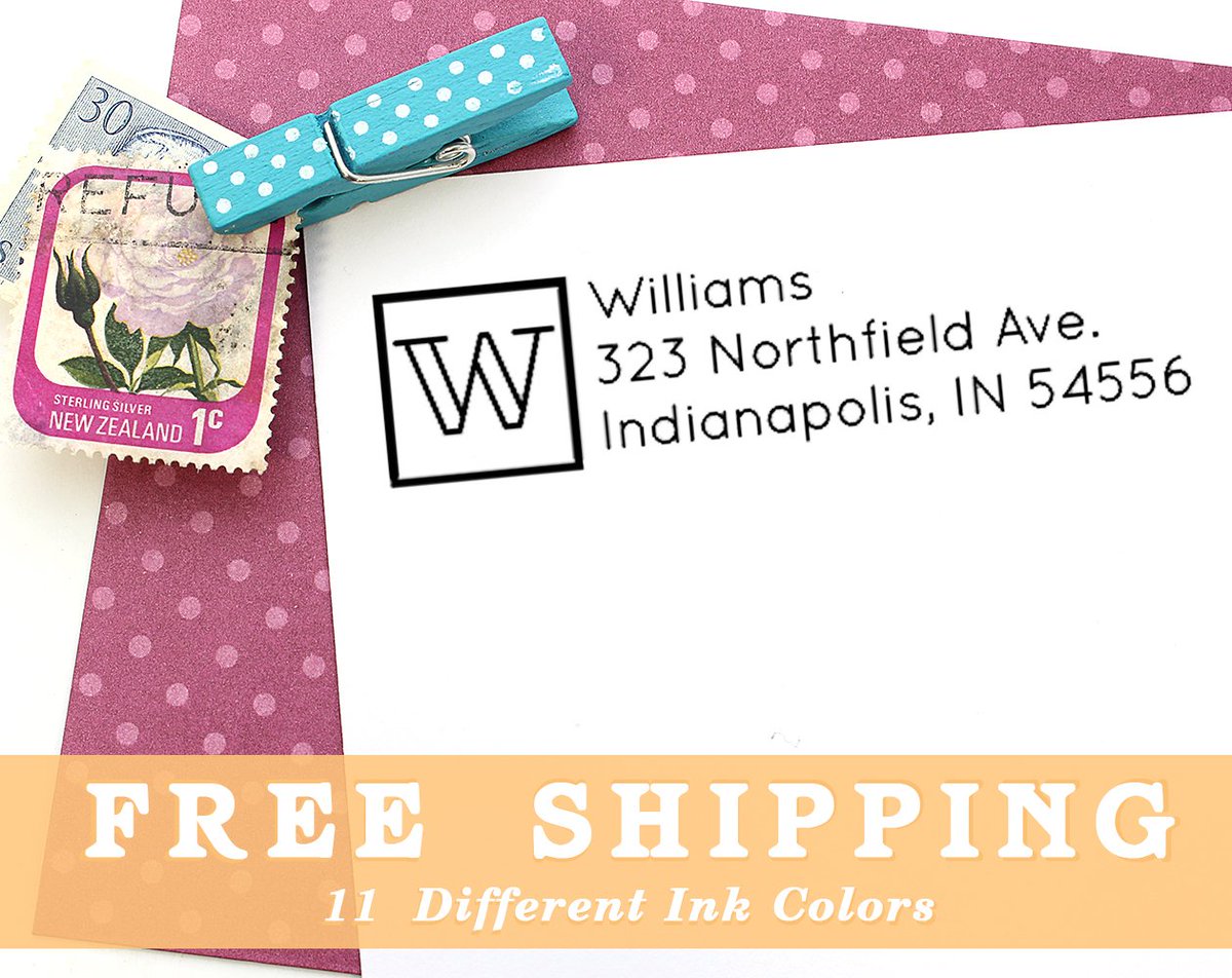 ReMarksBrand's tweet photo. Simple, chic and sophisticated. Try out the Boxed Monogram #ReturnAddressStamp on @Etsy -- choose from 11 different ink colors and get FREE shipping! https://t.co/eaurSmEDem https://t.co/bGi9rGrlLS