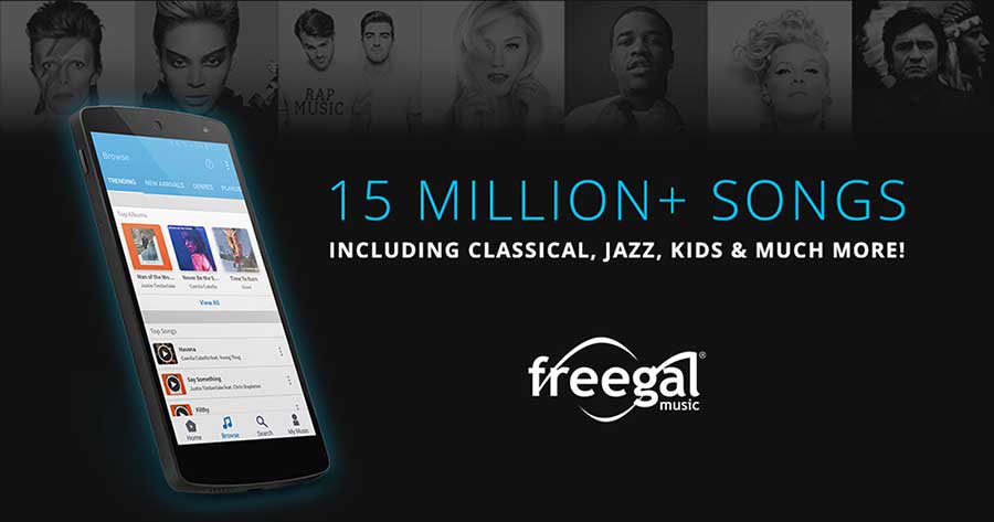 a photograph of a phone displaying the freegal app