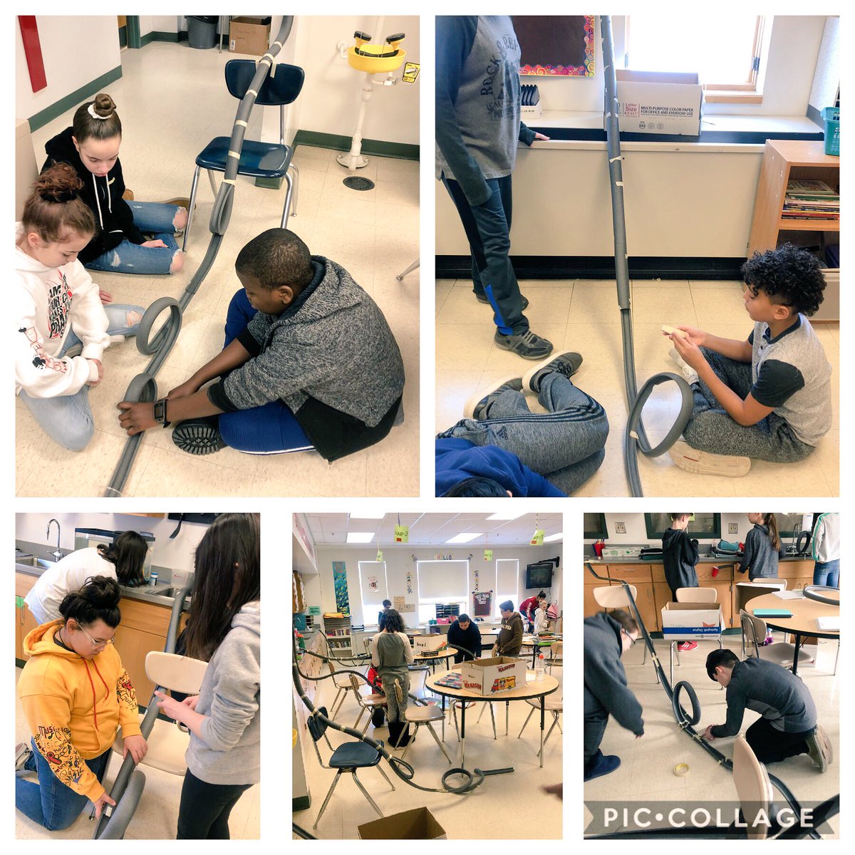 JCorona_EPSD's tweet photo. #SupremeStudents collaborated to construct coasters in science class today! #CoronasClass π’ https://t.co/iQvXBX85BT