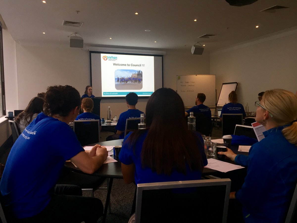 The_NRHSN's tweet image. Our Chair, Ash, opening the first @The_NRHSN Council in Melbourne to discuss the future of rural health, with rural health club presidents from all around Australia
#NRHSN19 #GoRural @NSWRDN @ashleykbrown_ @CRANAplus @SARRAHealth @ACRRM @RACGP @RuralDoctorsAus @LIME__Network
