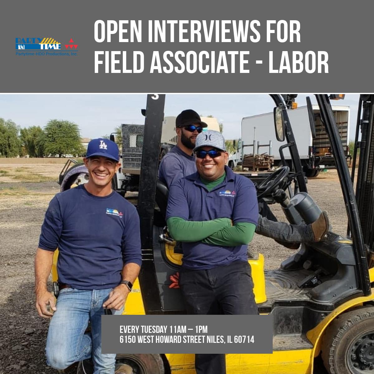 partytimehdo's tweet photo. We are actively recruiting hard-working and reliable individuals for our Field Associates- Labor Division. Open interviews every Tuesday from 11am-1pm! 

#partytimehdo #careeropportunity #tentprofessionals https://t.co/y0O88hKXa4