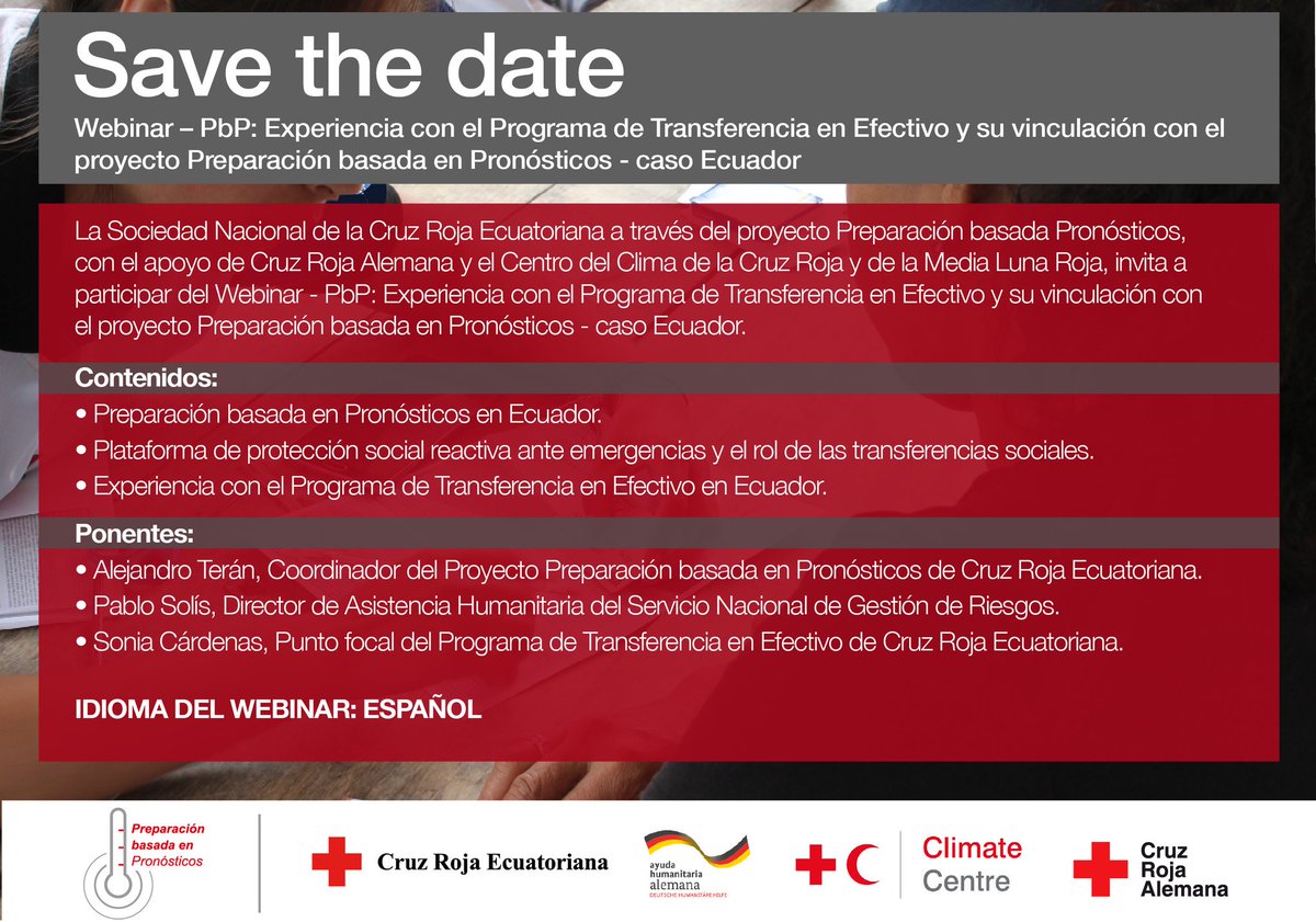 AlejoTeranT's tweet photo. Webinar “Programa de Transferencia en Efectivo y su vinculación con el proyecto #forecastbasedfinancing ” link ► https://t.co/Dk1mJlNozy https://t.co/2x3cs6pusN