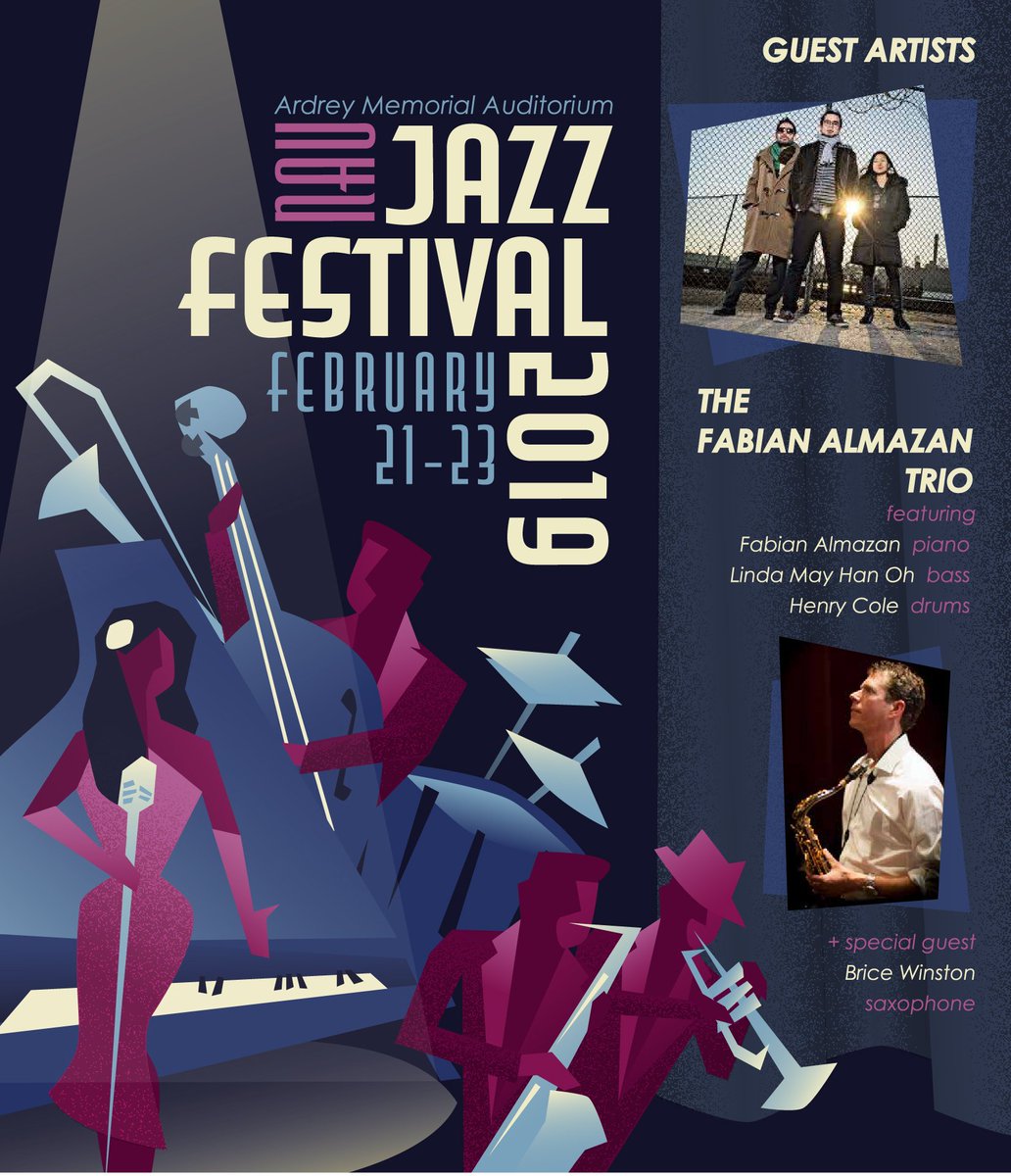 Tonight’s <a href="/NAU_SOM/">NAU School of Music</a> Festival Guest Artist concert is rescheduled to tomorrow, 8 p.m. Saturday Feb. 23. This concert is featuring the Fabian Almazan Trio and has special guest Brice Winston on saxophone. <a href="/NAUArdrey/">Ardrey Auditorium</a> #NAUJazzFestival #AlmazanTrio