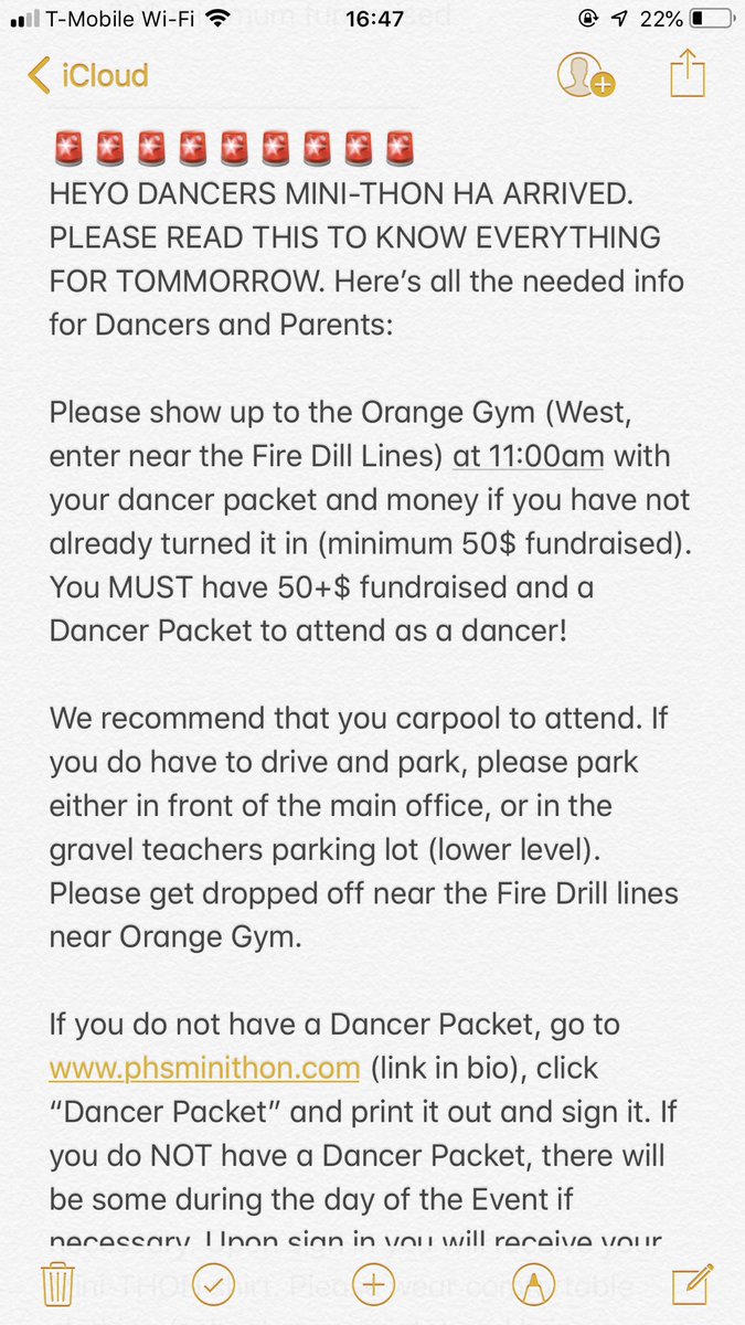PHS_MINI_THON's tweet photo. Please read the items bellow for important information for tomorrow! https://t.co/L3id4rwiuA