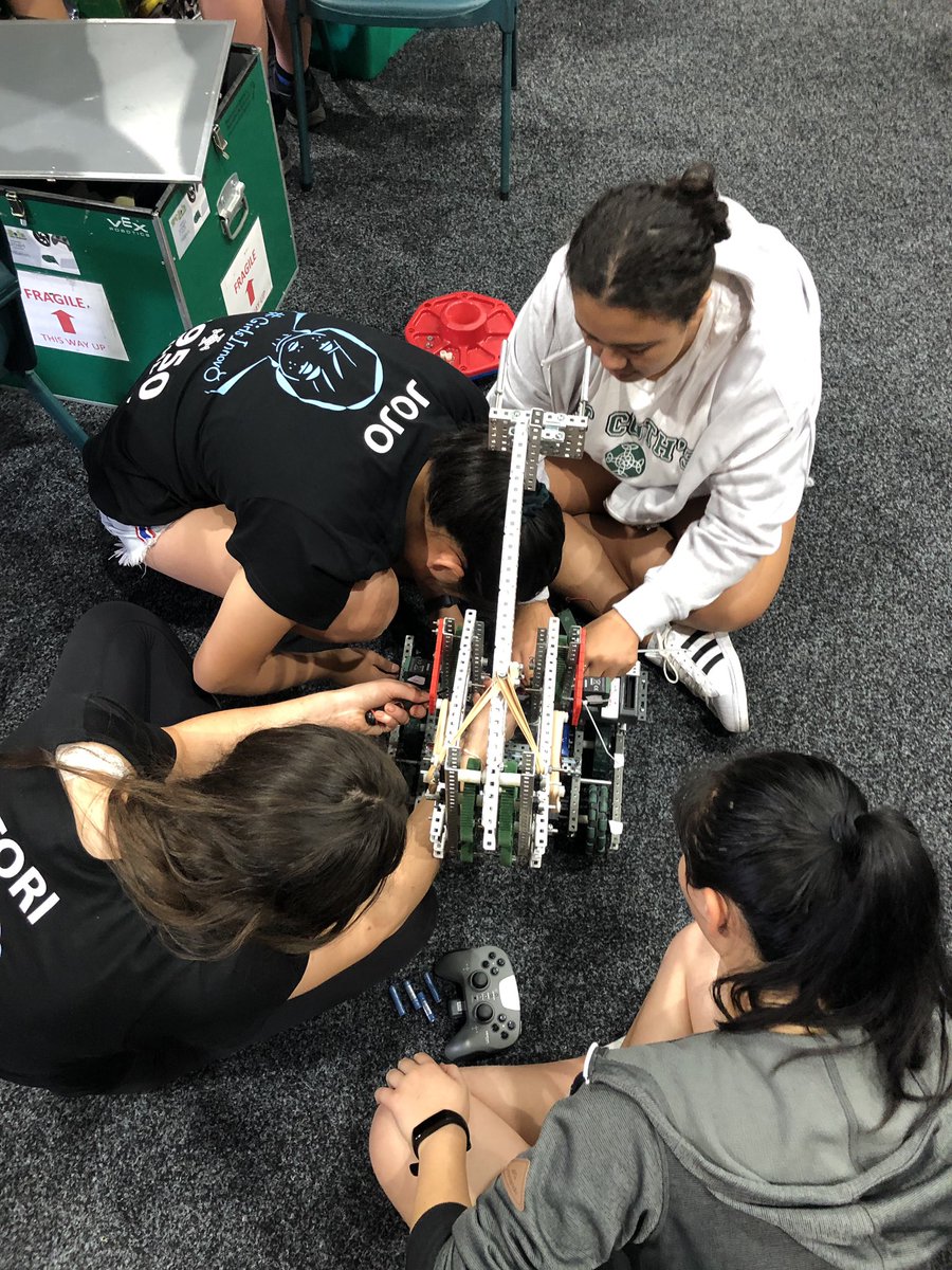 GirlsInnov8's tweet photo. 2019 VEX National started. Both teams working hard on their code and improving their bots. 1win for each team so far. #Robotics #cuthbots #challenges @StCuthberts https://t.co/qBWpxq5lML