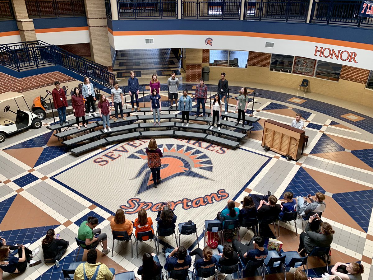 SevenLakesChoir's tweet photo. Good luck to Sensations who perform at the American Classic Madrigal and Chamber Choir Festival tomorrow!  We had an opportunity to share our music at a preview today and are so thankful to all who came out to support us! 💕🌟🔥 #madfest #firechoir #spartans https://t.co/SFuyFo9pnT