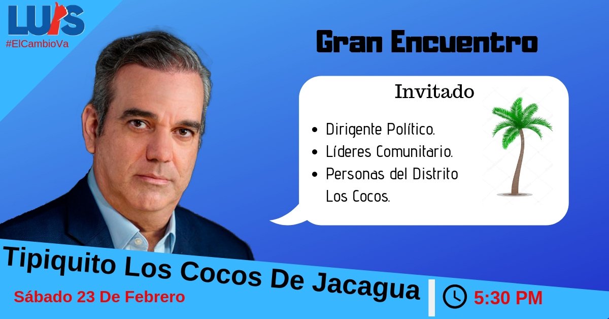 @balbinarojas64 <a href="/luisabinader/">Luis Abinader</a> <a href="/RobertoFulcar/">Roberto Fulcar</a> <a href="/MujeresLuisitas/">Las Mujeres Con Luis Abinader</a> <a href="/carelaf/">Alexander Carela Rodríguez 🇩🇴 🇺🇦</a>