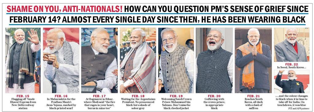 It's no wonder Modi didn't declare a period of National Mourning, it would've come in the way of all the photo shoots he had planned.