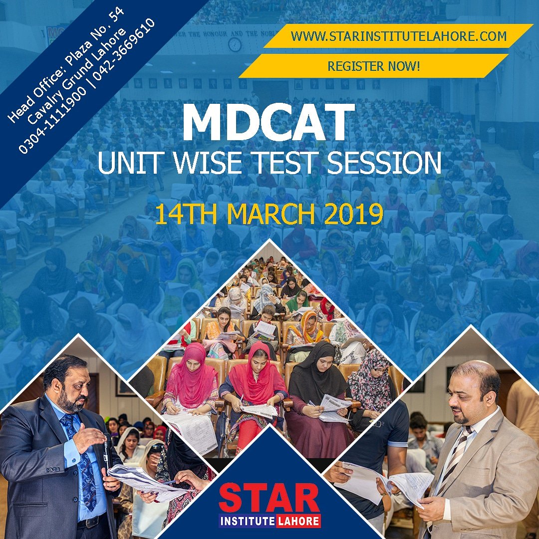 StarInstLahore's tweet photo. MDCAT - UNIT WISE TEST SESSION
STARTING: 14th March 2019
Register Now!
042-36619610 | 0304-1111900
https://t.co/ENIV5TCACr https://t.co/nNlxZgJLrl