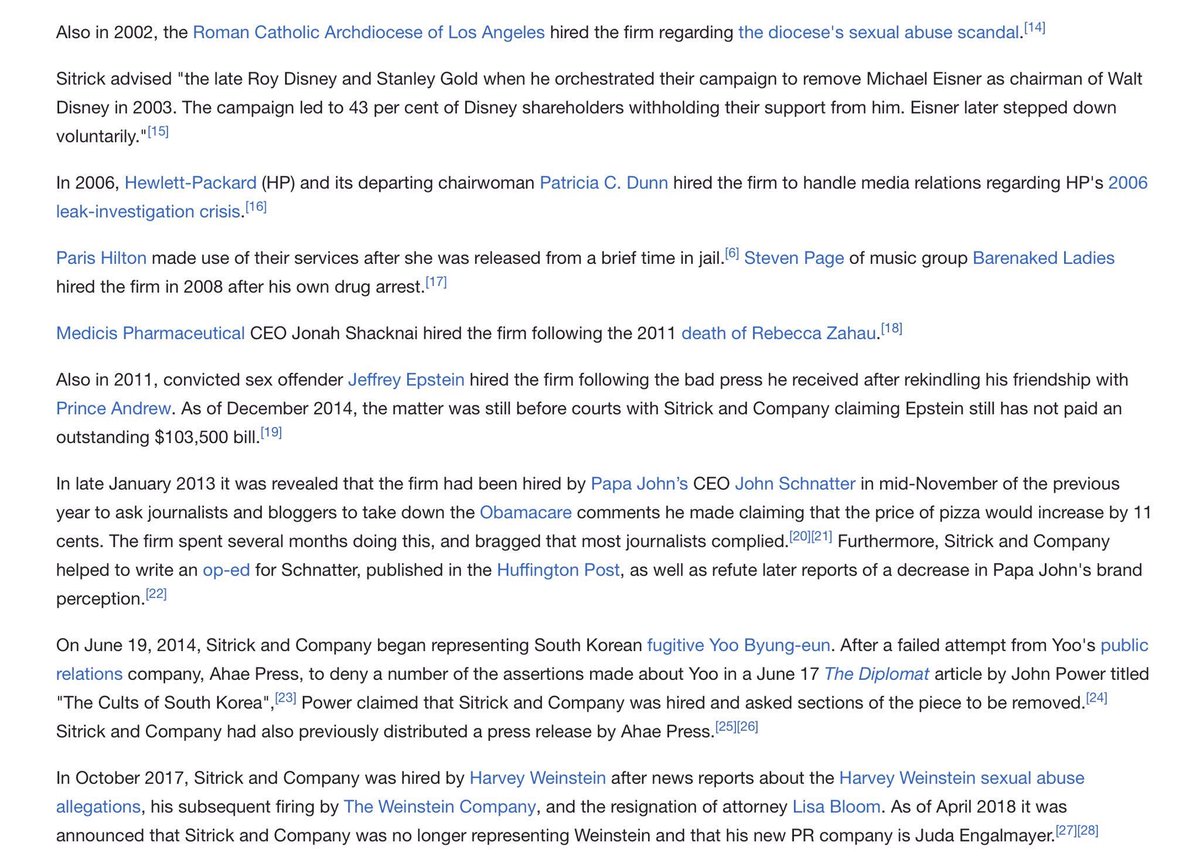 While Dr. (uke pretends to be a supporter of victims, the PR firm he hired to smear Kesh4 as a liar, Sitr1ck & C0mp4ny, is a “crisis management” firm that has represented multiple predators, including R. Kelly & Harvey Weinstein (right up until he was found guilty)