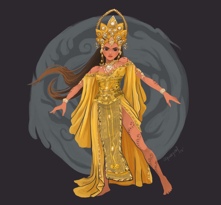 4. BURIGADANG PADA SINAKLANG BULAWAN the goddess of greediness and vengeance. she will avenge the death of her only brother (Paiburong) who was killed by Simeon (Malaya) and will make his goal of defending the natives from the brutality of the Spanish conquistadores.