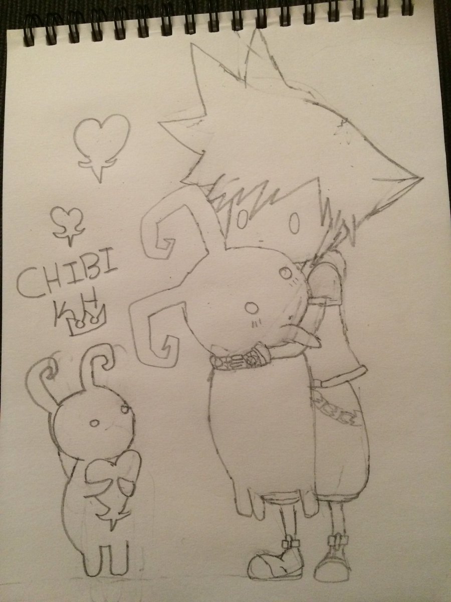 demoncat696's tweet image. Thinking this would be my drawing diary. I drew this today hopefully ppl like wat I draw 😘 #chibisora #kingdomhearts