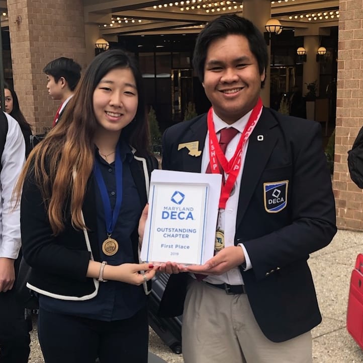 RMHS_DECA's tweet photo. Lots to be proud of after @MarylandDECA SCDC 2019... remained state champs 🥇 for four years in a row, and won State Pres and VP! Congrats to everyone for doing such a fantastic job!! 🎉🎊 @RMHS_Principal #MDCTEworks https://t.co/G9V1gpCobK