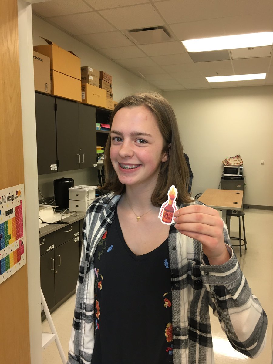 DougWickham's tweet photo. I like a little competition! Georgia did not want to be outdone by her brother Paul @BburgHSBruins, so she gets her own #techsauce sticker for her project using @cospaces_edu as well. Looking forward to handing out more stickers to students! #techgagement @mcps_va https://t.co/Wkm73tnnhK