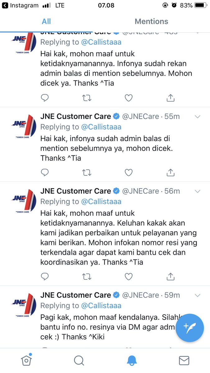 Callistaaa's tweet image. Problemnya sudah selesai customer care nya baru jawabin 😑😑 @JNECare @JNE_ID lamaaa yess 😌