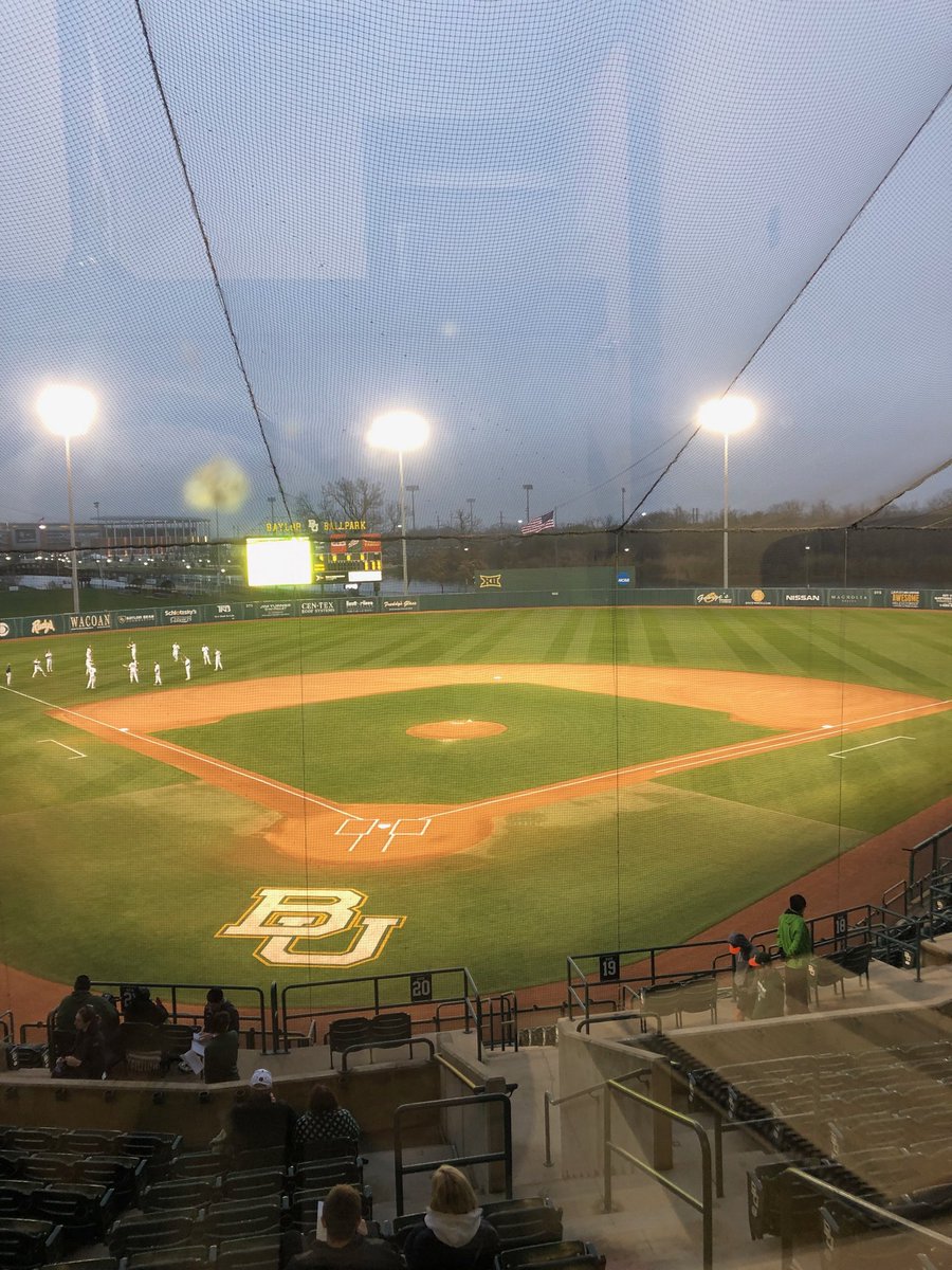 JohniganSteve's tweet photo. Field is looking GREAT for tonight’s opening game of this 3 game series vs Cornell! Join ⁦@DerekSmithBU⁩ and me for the call on ⁦@1660ESPN⁩ #SicEm #giturdun https://t.co/KeAJCx5i7q