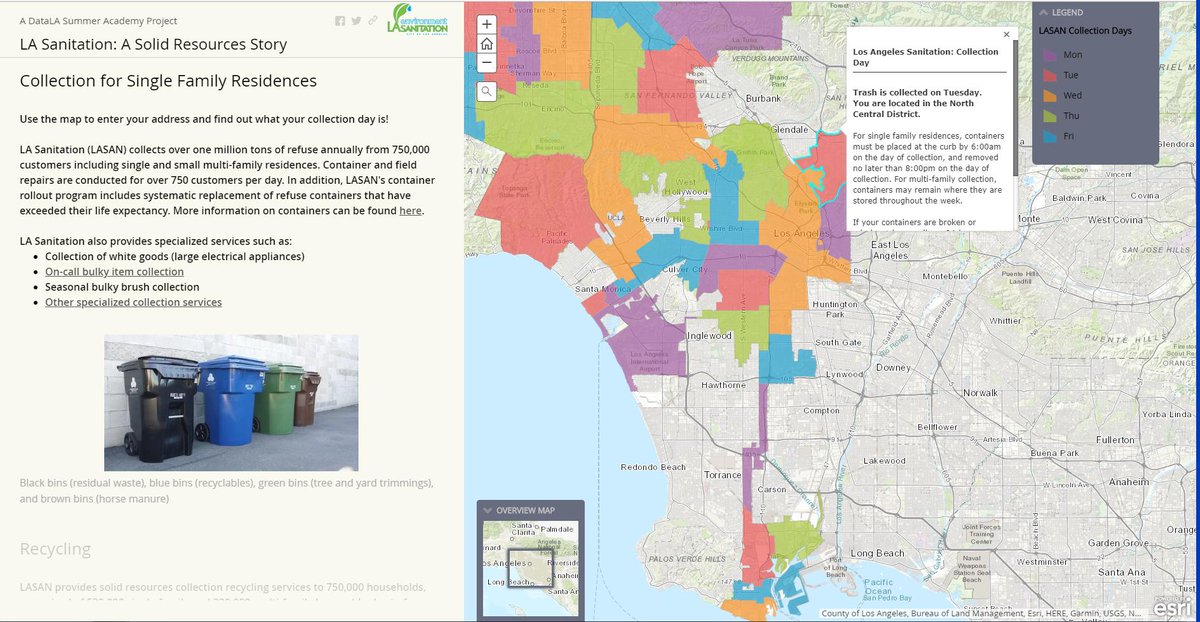 ArcGISHub's tweet image. Great job to @LACitySAN, @sariladin, @Rich_Wind,  and all the other interns for your great work using #ArcGISApps to easily communicate information and data in an accessible manner to the citizens of the community! 👏👏👏