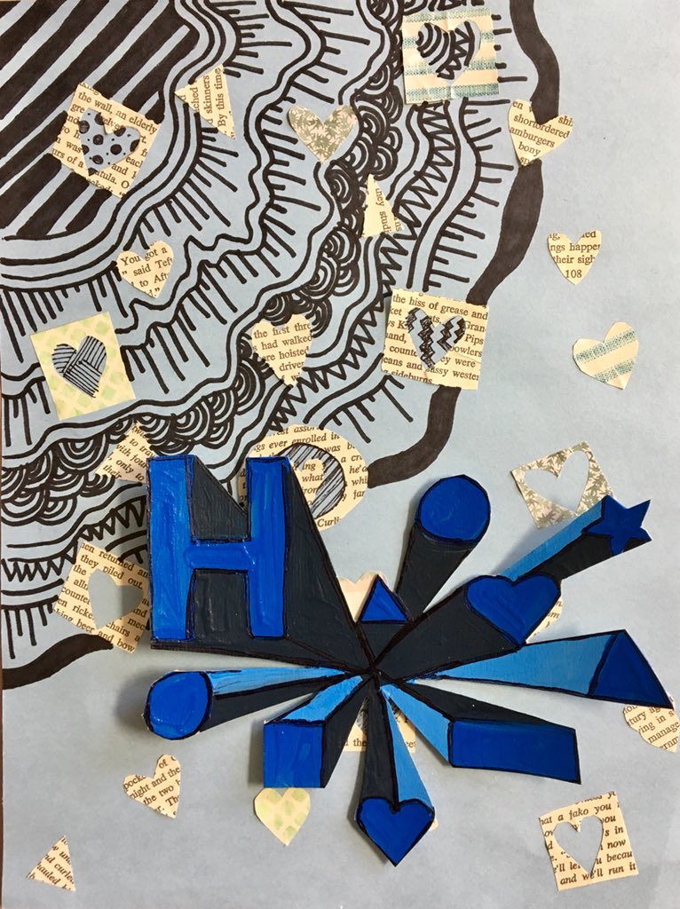 RoetzelArtClass's tweet photo. A quick shape and form project with the sixth grade! Learning how to draw with one point perspective and paint with value. Some smart cookies in @spearfishms #smsspartist #middleschoolart https://t.co/2B0RLUjVtK