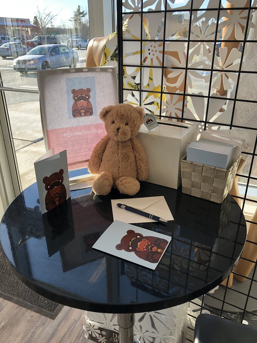 davis_sharianne's tweet photo. Writing station set up at unlimited gifts & things Tantallon to send your heartfelt thoughts to the Barho parents. #BarhoBearHugs #Bears4BarhoChildren #BarhoFamily https://t.co/M3214o7XYe