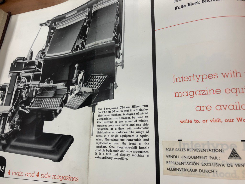 kazui_press's tweet image. 先日のつぶやきで、ライノタイプ自動鋳造機と記しましたが、「自動鋳植機」の誤りです。鋳造と植字（組版）を同時に行うので鋳植機です。 有名なのは、#Linotype と #Monotype ですがLinotypeは板状に、Monotypeは単体の活字が鋳造されます。他にも #Intertype などがあります。