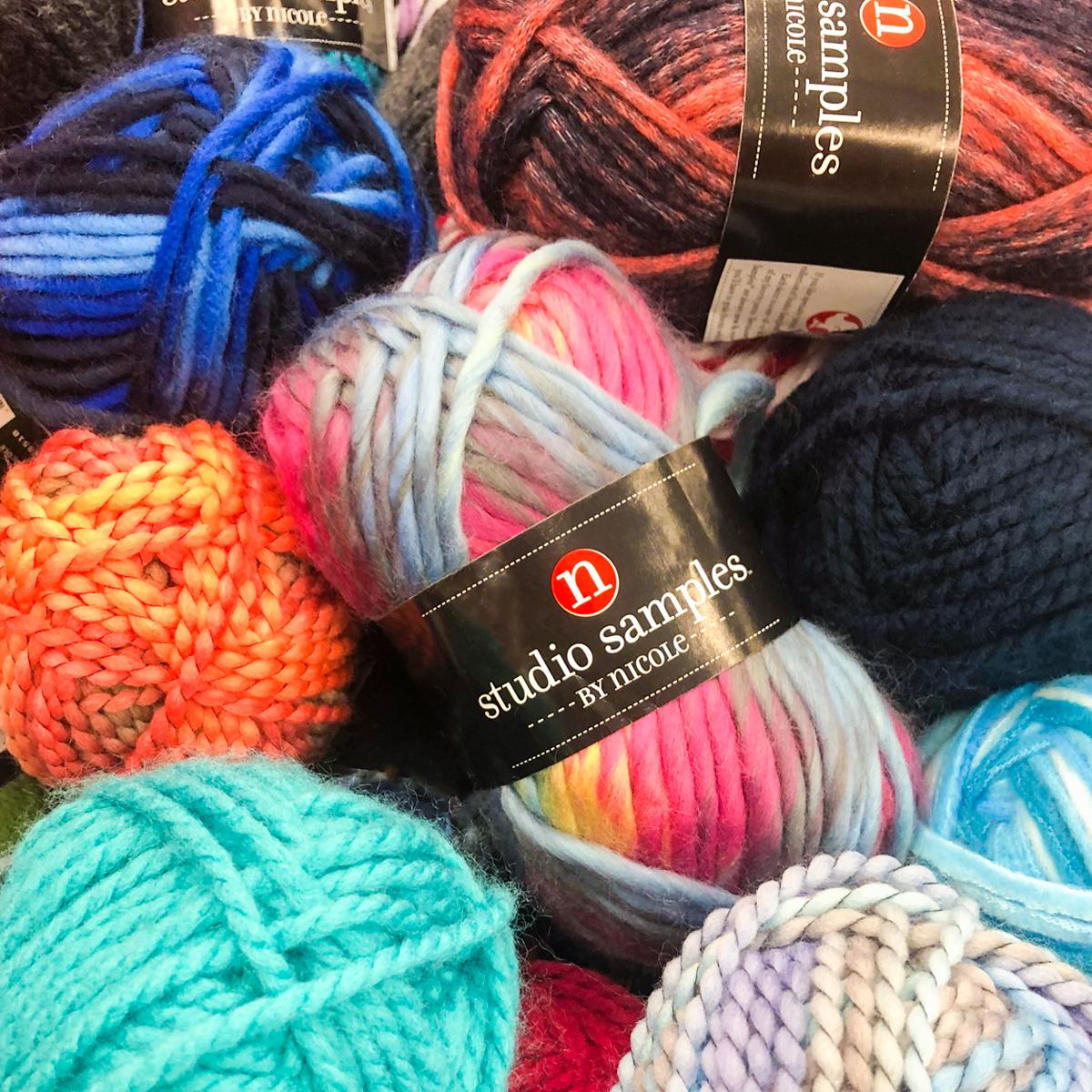 officialacmoore's tweet photo. A little bit of yarn goes a long way! Pick up a selection of mini #StudioSamples at #ACMoore for just $1 every day. Selection varies by store. https://t.co/V5RZ5RFEWn