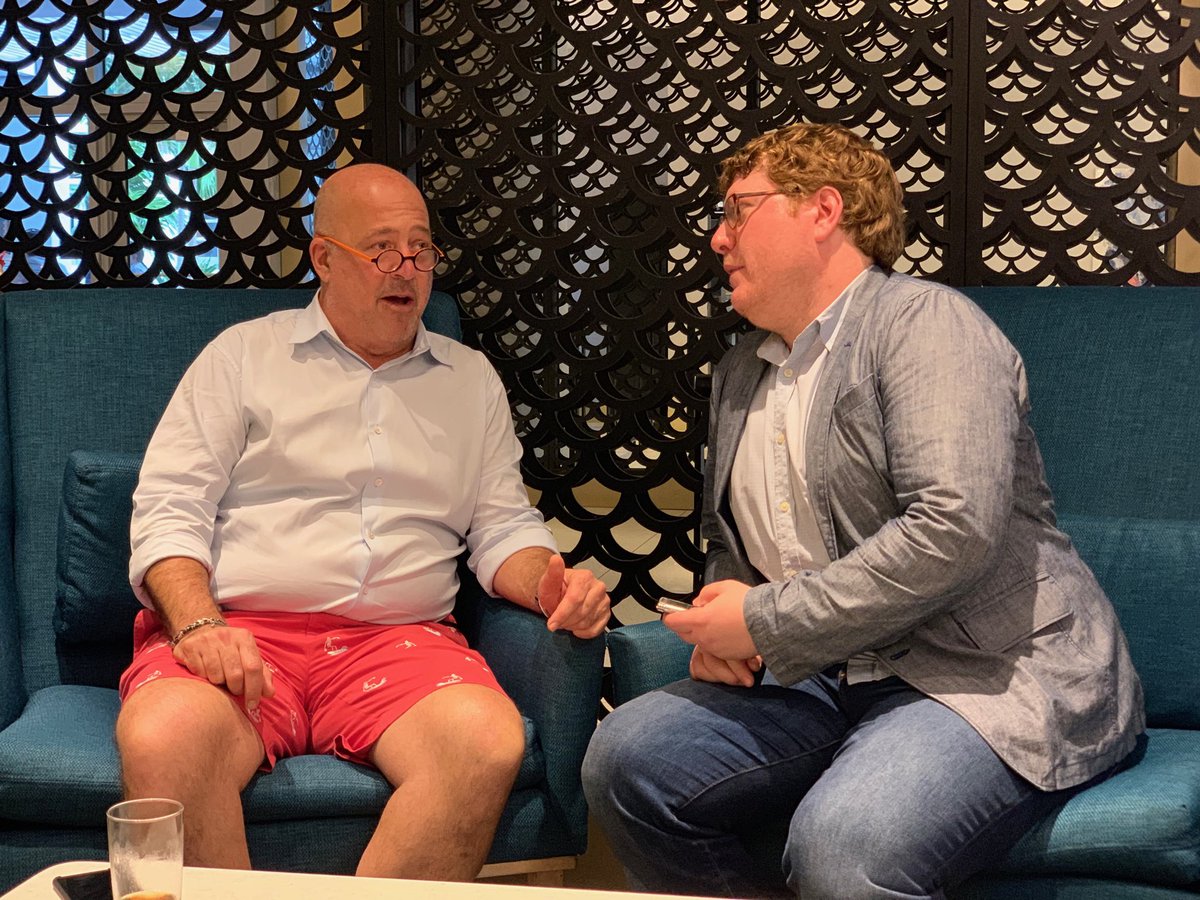 NRothbaum's tweet photo. Always great to catch up with ⁦@andrewzimmern⁩ at the ⁦@halffull⁩ ⁦@SOBEWFF⁩ lounge in the ⁦@loewsmiami⁩! https://t.co/9jc9gHkXXv