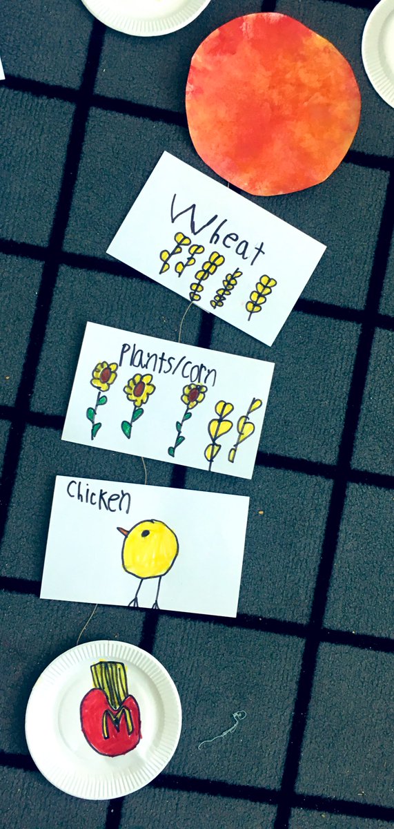 ms_bothmer's tweet photo. We wrapped up our energy learning by bringing it all together...connecting energy the sun all the way down to the food we eat! ☀️🌾 🌽🐓🐄🥛🍔👧🏽👦🏼 #inquirymindset #knowledgebuilding #learningwitheachother https://t.co/iUX8eLYTC5