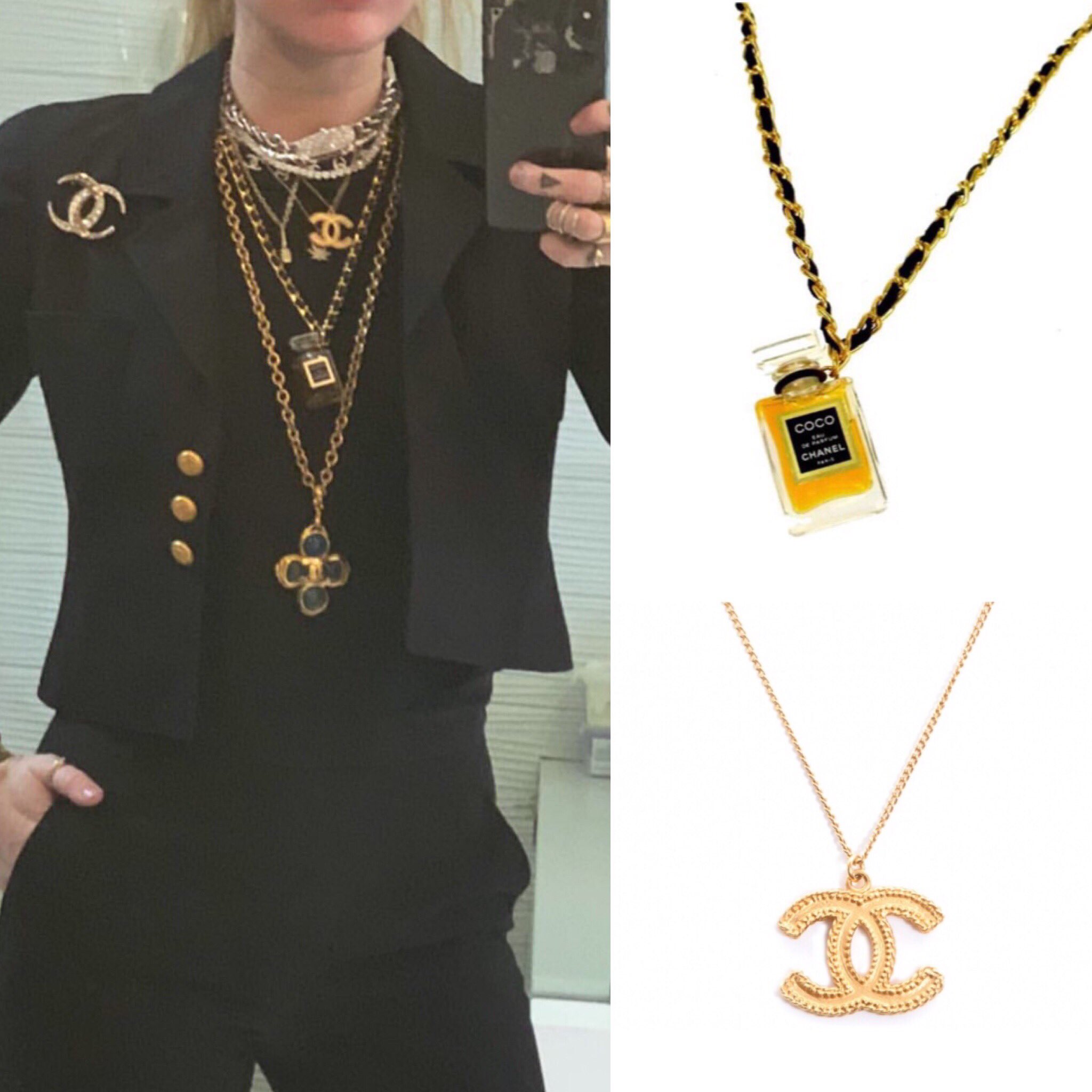 Miley Cyrus Fashion on X: Living for @MileyCyrus' vintage Chanel necklaces  ✨  / X