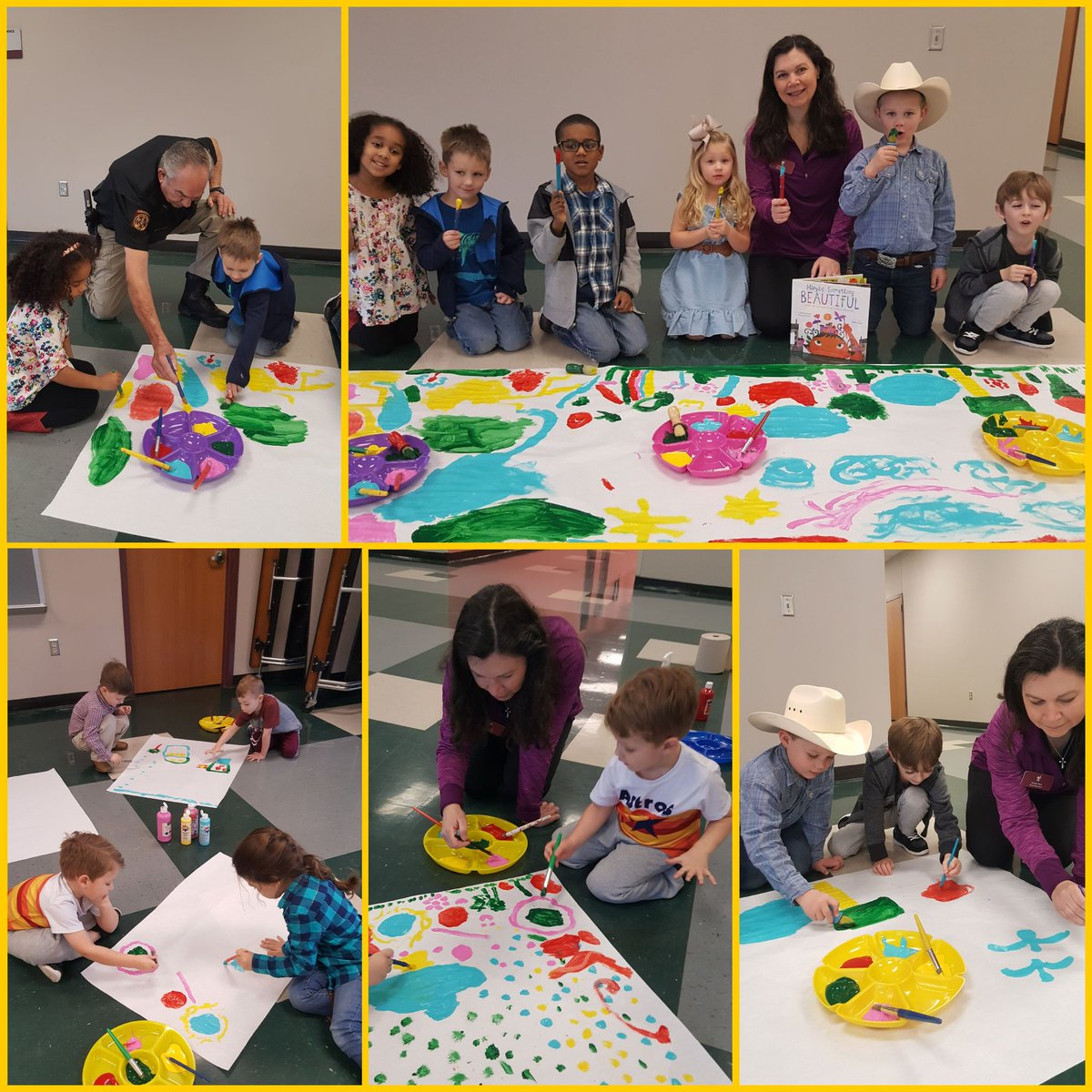 Inspired by story  Mrs. Ebel shared, (Make Something Beautiful) the Pre-Scholars begin art project to bring joy to others.
<a href="/ebel_sonja/">Sonja Ebel</a> 
#NSEempower 
<a href="/NicholsSawmill/">Nichols Sawmill Elementary</a>