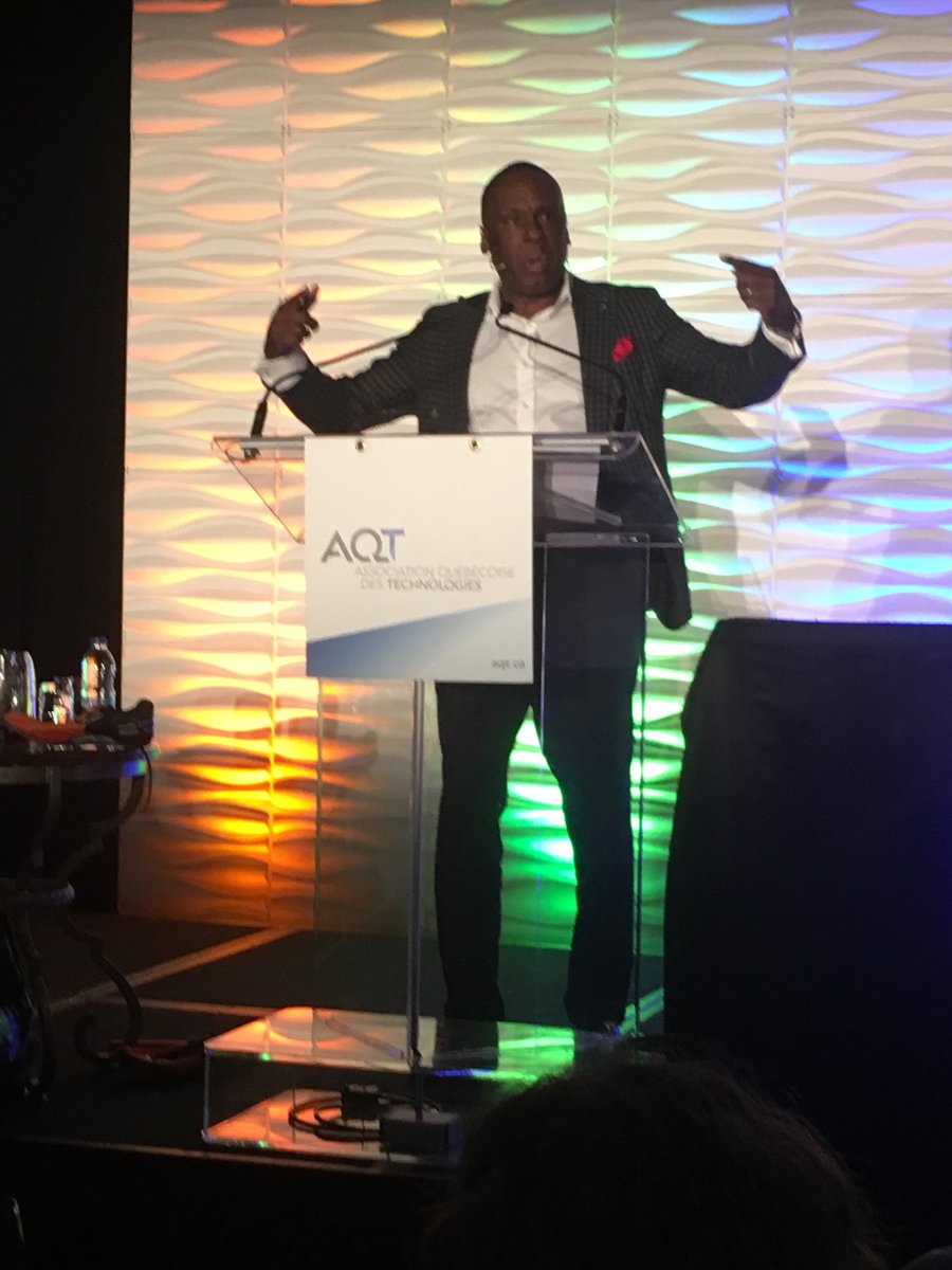 nmartel's tweet photo. ⁦@BrunySurin⁩ prononce la conférence d’ouverture de #VisionPDG ⁦@aqtech⁩ Quelle belle énergie !! https://t.co/X3Yw9rjFCP