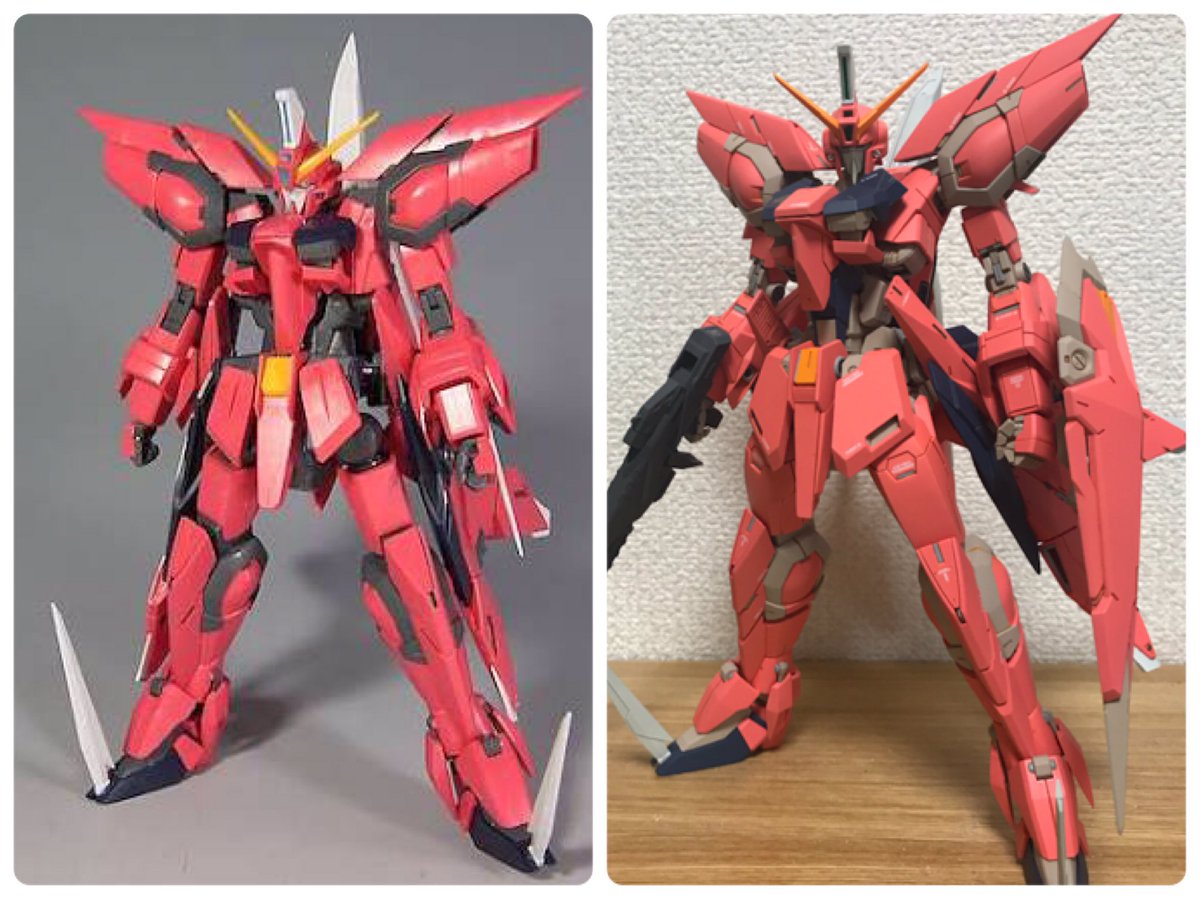 kyoninjin's tweet photo. #これ見た人は赤い画像を貼れ

赤っていうにはなんとも言えない色だけど最後の完成品のイージス。

地味すぎて気づかれないけどボディ周りはかなり手を加えてます。

変形するけどちょっとMS形態が残念な元キットを変形昨日を残しつつブラッシュアップ。
デカールワークは派手さ嫌いなので抑え目 https://t.co/pIbItrOQqa