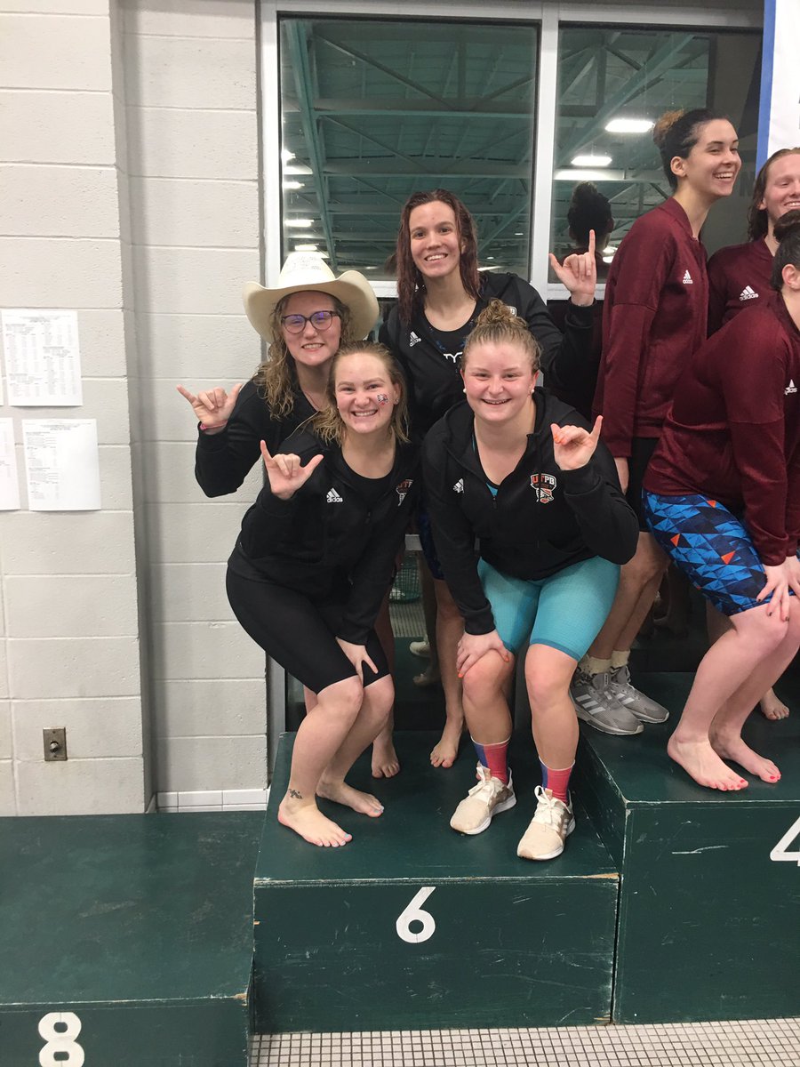 FalconMediaUTPB's tweet photo. Women’s 800 free relay of Jennifer Sites, Claire Balmer, Jennifer Long and Bailey Benson placed 6th overall!! @UTPBSwimDive #NSISC19 https://t.co/lLWnIqPRFV