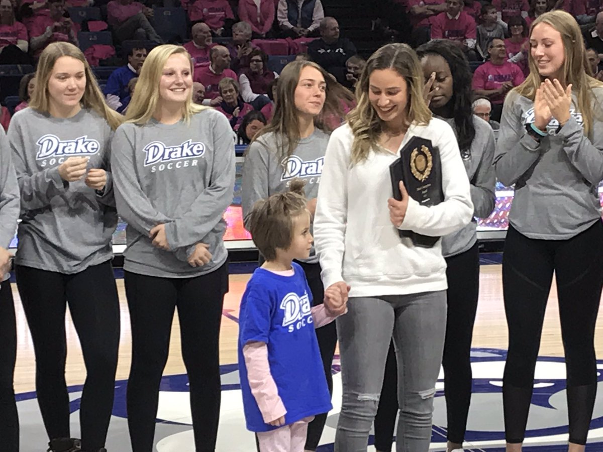 DrakeWSoccer's tweet photo. Two amazing cancer survivors.  
We love Alyssa and Breslyn and are so proud to call them teammates! https://t.co/3HHkOw9vCa