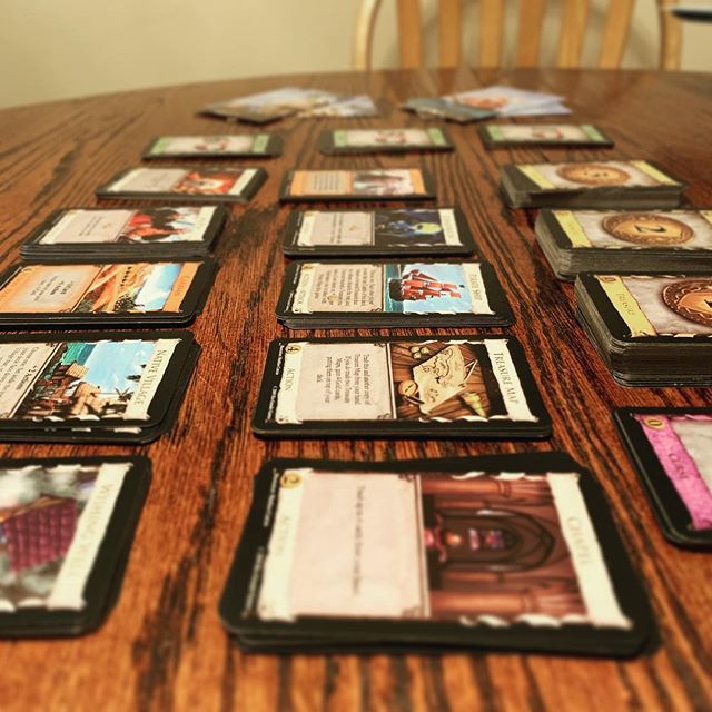 Ready for another round of #dominion with the missus. #boardgamegeek #boardgames #cardgames #deckbuildinggame #donaldxvaccarino #familytime #boardgamegeeksofinstagram ift.tt/2U4Ajiv