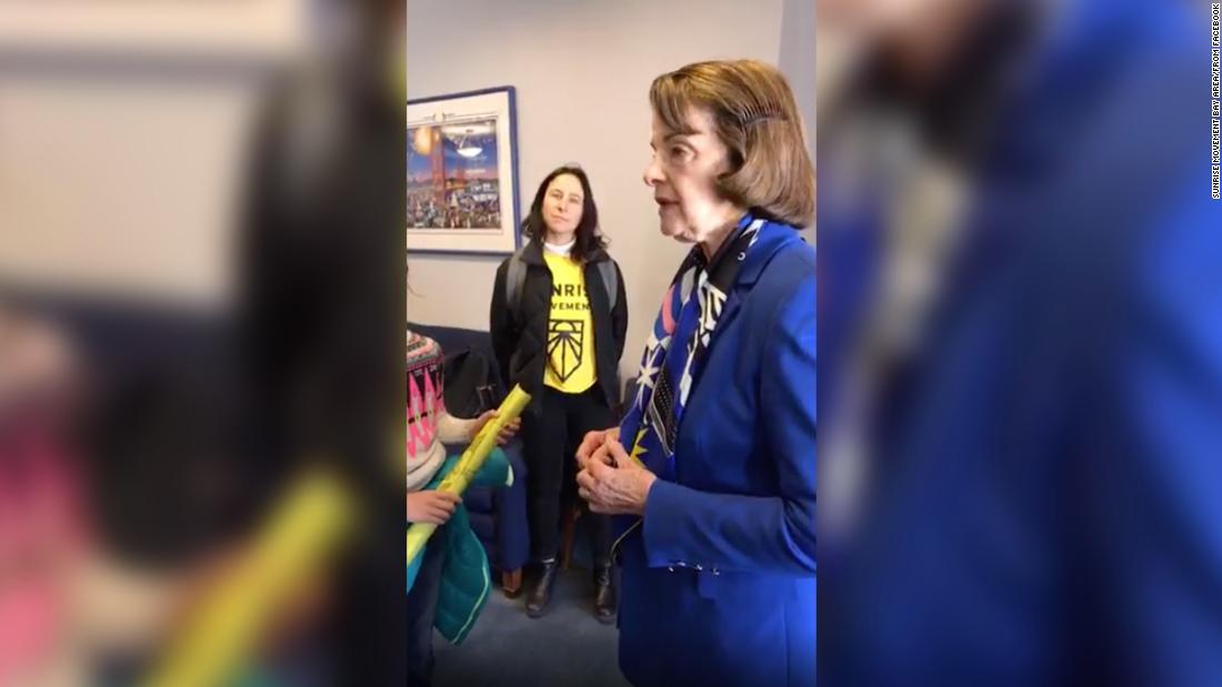 Sen. Dianne Feinstein clashed with children over climate change policy, criticizing their requests that she back the Green New Deal, accusing them of presenting an ultimatum and contrasting their inability to vote with her three decades in office cnn.it/2T0hv7W