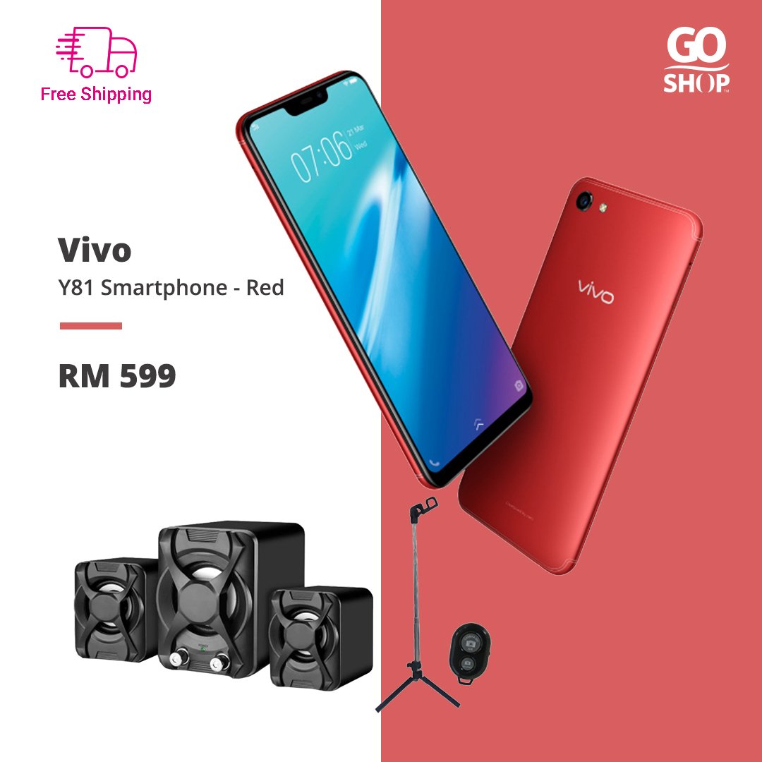 Go Shop Malaysia On Twitter New Vivo Y81 3gb Ram 32gb 256gb Expandable Storage 3260mah Battery 13mp Rear Camera 6 22 Fullview Display Shop Now And Get 2 Free Gifts Https T Co Hrpgrjvd51