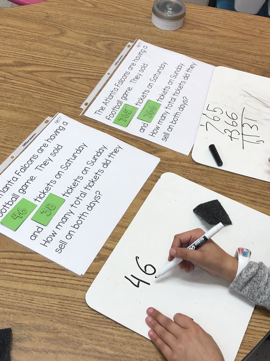 PowellinPrimary's tweet photo. I gave my Ss the same word problems but offered them options for the numbers in the problem. Some Ss chose to work at our current standard while others opted for a challenge. #mathismyjam #startunknown #resultunknown #IGinspo #sbcebobcats https://t.co/1ZNb4hxWTJ