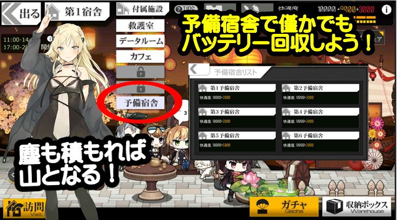 番茶 落ち目提督 リスナーさんに教えて貰った事で 具体的な数値等は良く解りませんが 低体温症でエンブレム家具余ってると思うので空なら入れておいてはどうでしょうか ドルフロ 予備宿舎で僅かでもバッテリーを回収しよう ドールズフロント