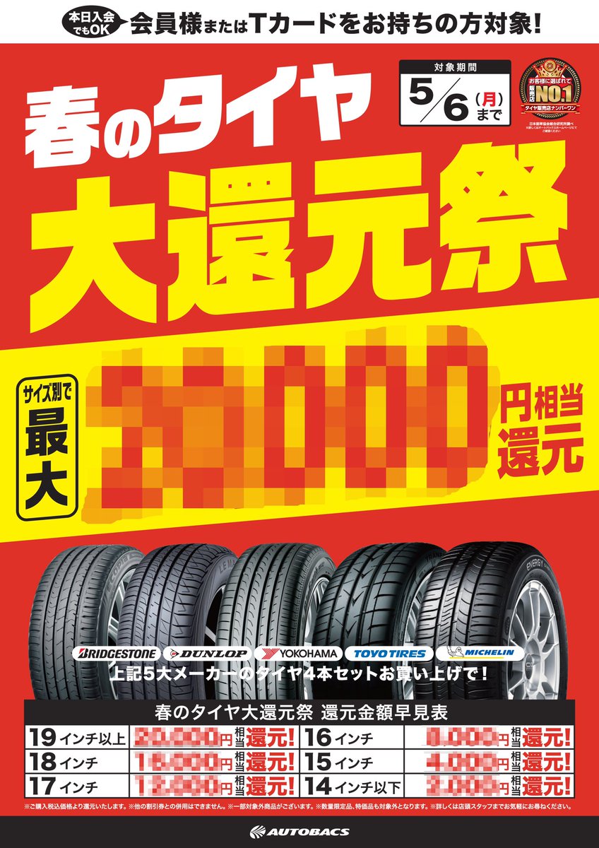 オートバックス氷見店 富山県 氷見市 春のタイヤ大還元祭 好評開催中 驚く べきことに既にタイヤ履き替えされる方も数台いらっしゃいました どしどしお申し付け下さい 春タイヤ 還元祭 タイヤ交換 T Co Etx8gyrj7r オートバックス氷見店 富山県 氷見市 春のタイヤ大還元祭 好評開催中 驚く べきことに既にタイヤ履き替えされる方も数台いらっしゃいました どしどしお申し付け下さい 春タイヤ 還元祭 タイヤ交換 T Co Etx8gyrj7r